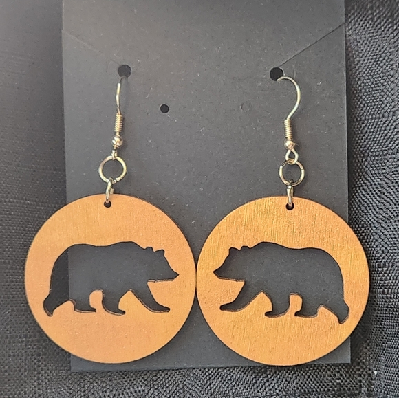 Jewelry - Gold & Copper Bear Earrings NEW